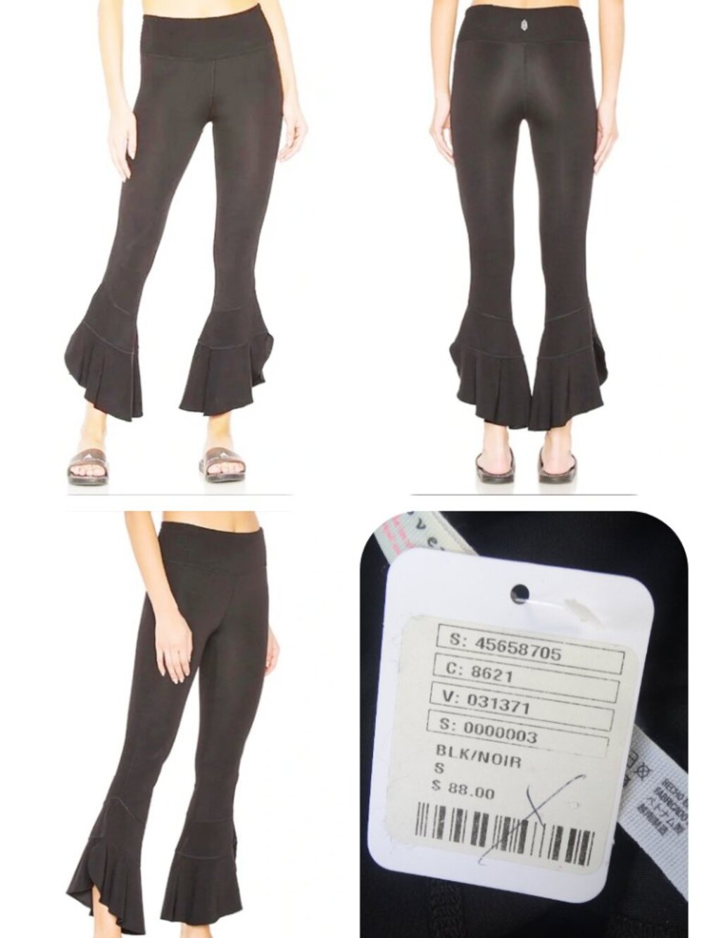 NEW FREE PEOPLE FP MOVEMENT Small Starlight Pants, Flared, Ruffled, Yoga $88